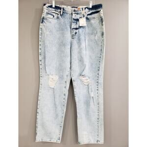 NEW A.N.A. size 14 highest rise dad‎ jean straight leg loose fit Light Wash